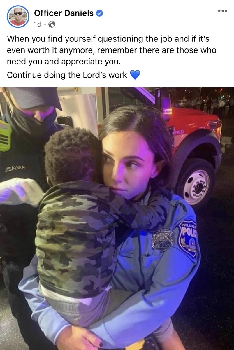 Meanwhile,  @OfficerDaniels is still promoting the photo to his 2.4M Facebook followers. “the Lord’s work.” 33K likes.
