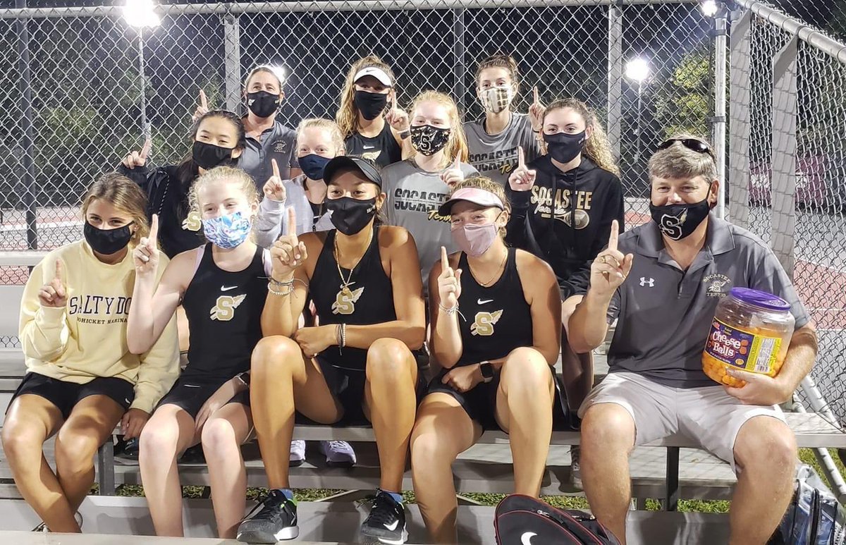 Good Luck at STATES tomorrow to our lower state champion, Lady Braves Tennis Team!!