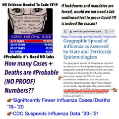 OpenOurEyesYHVH's tweet photo. @0321K9 @mchooyah Nah, it's all agenda
CV19 ⬆️Survival=opposite of lockdown worthy pandemic
#Probable Cases+Deaths= #FabricatedNumbers
IGNORED Health Concerns+Suicides⬆️
Influenza Deaths in ‘20⬇️
CDC Suspends Influenza Data 20-21
🤑Integrity Questioned~Probables Are Up To Certifiers
#MSM #Bullies https://t.co/Cq3peggRAd