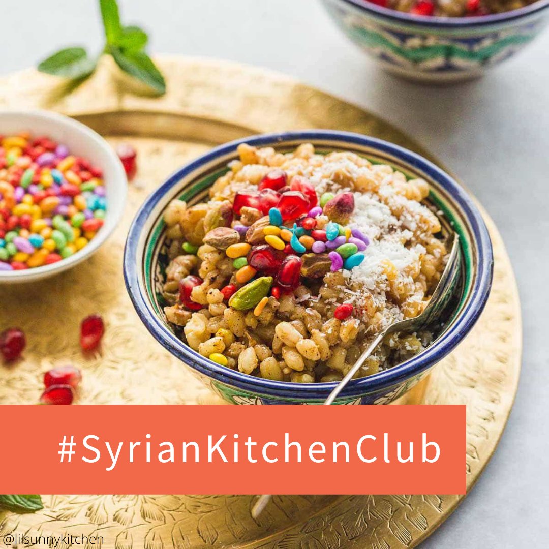 actionsyriauk's tweet photo. #Burbara – a #MiddleEastern porridge-like dish made on the 4th December (Eid il-Burbara) – is Syria's national #Halloween dish. It is a wheat berry #pudding made by Arab Christians. Join our #SyrianKitchenClub to find out more: https://t.co/BmTjSrtfiW
#SyrianCooking #Food https://t.co/MlSoTBSKRs