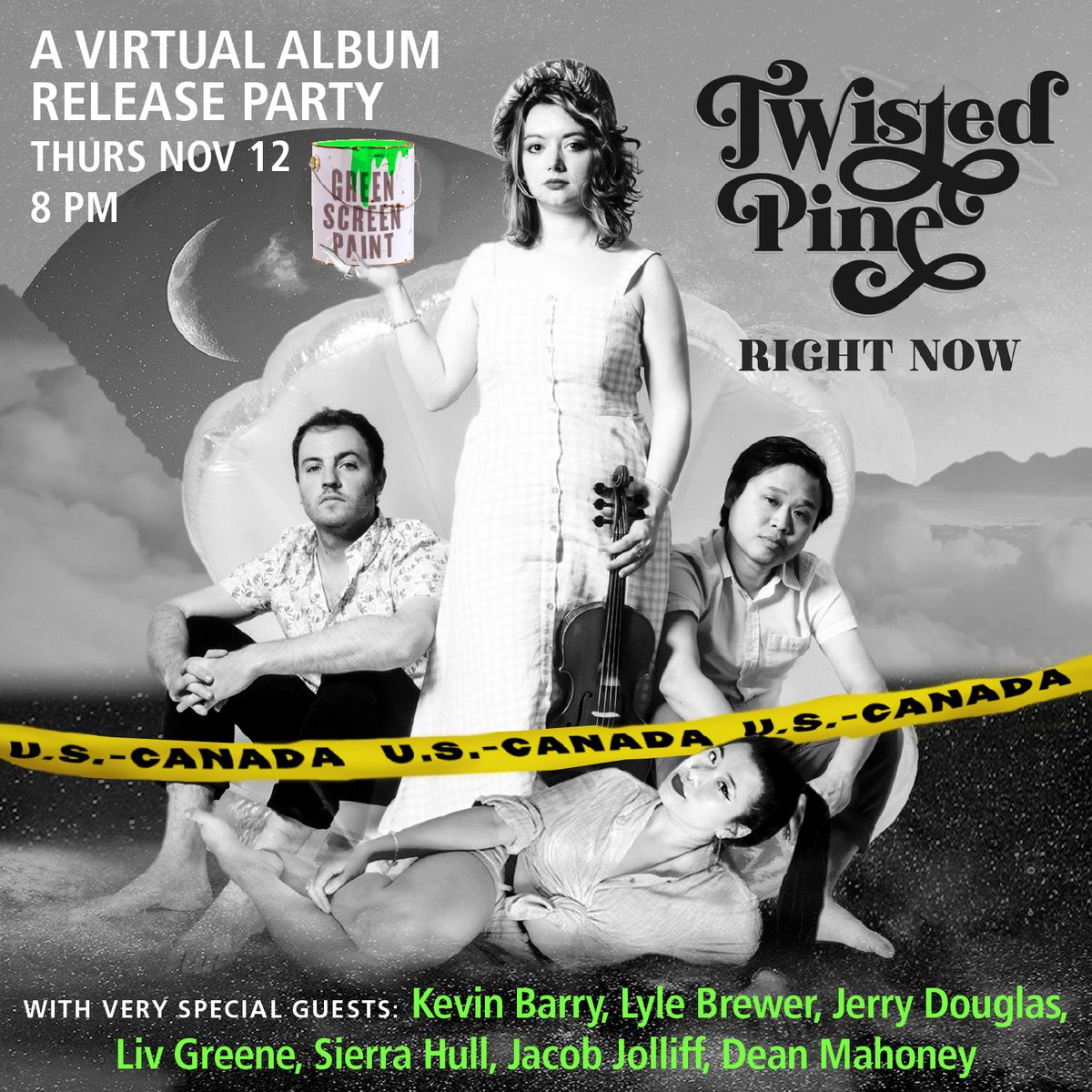 ParlorRoomMusic's tweet photo. “Twisted Pine doesn’t just break the rules, they rewrite them.” -- Glide
🟢ANNOUNCING🟢 @TwistedPineBand  RIGHT NOW, A Virtual Album Release Party, on Thursday, November 12 @ 8pm
Streamed from https://t.co/aNSA0TOWJm
Suggested Donation: $20
#twistedpine #rightnow #virtualconcert https://t.co/aO9LXYKdeR