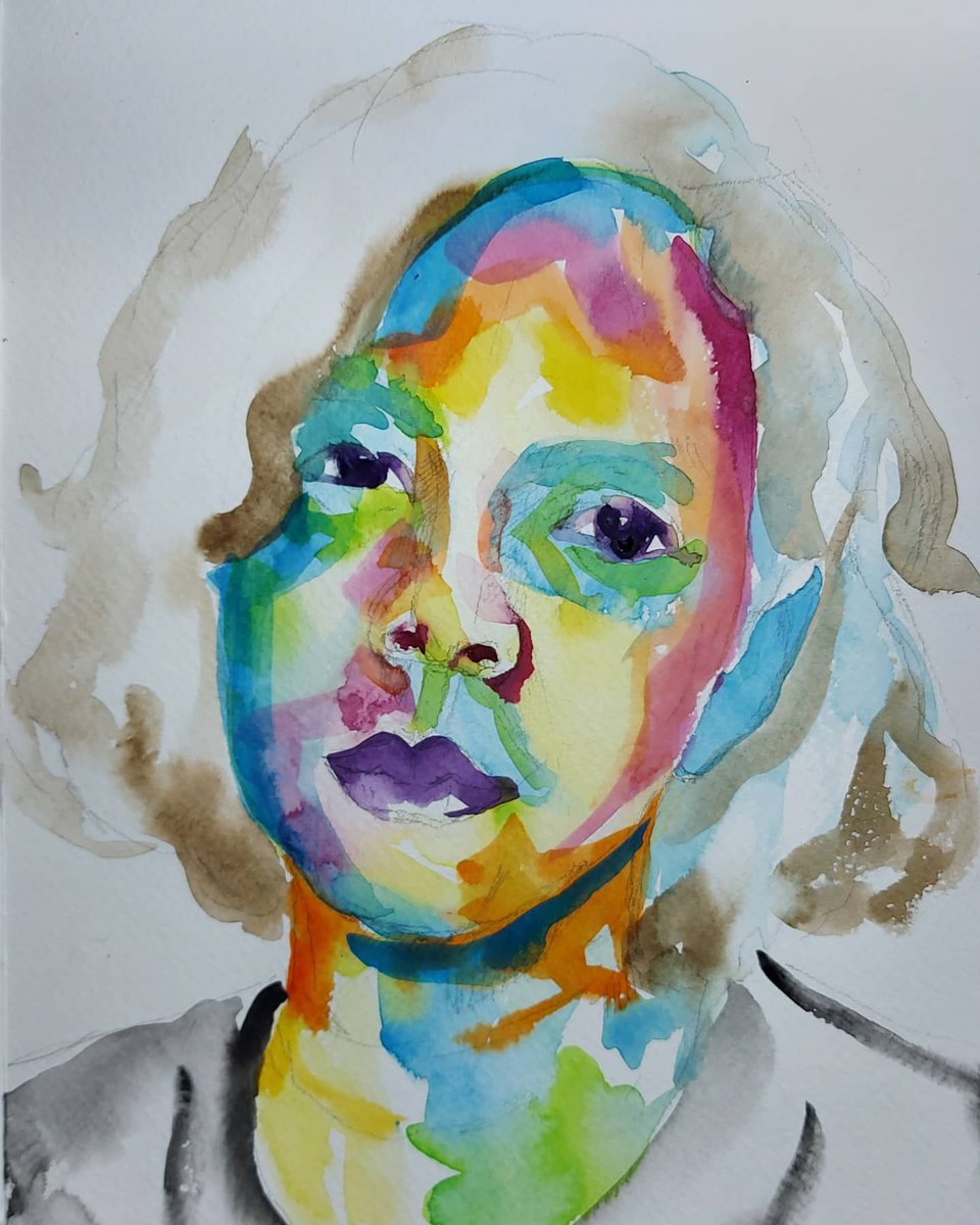 YodchatT's tweet photo. Self-Portrait #watercolour  #selfportrait https://t.co/PCiI5gF3Xb