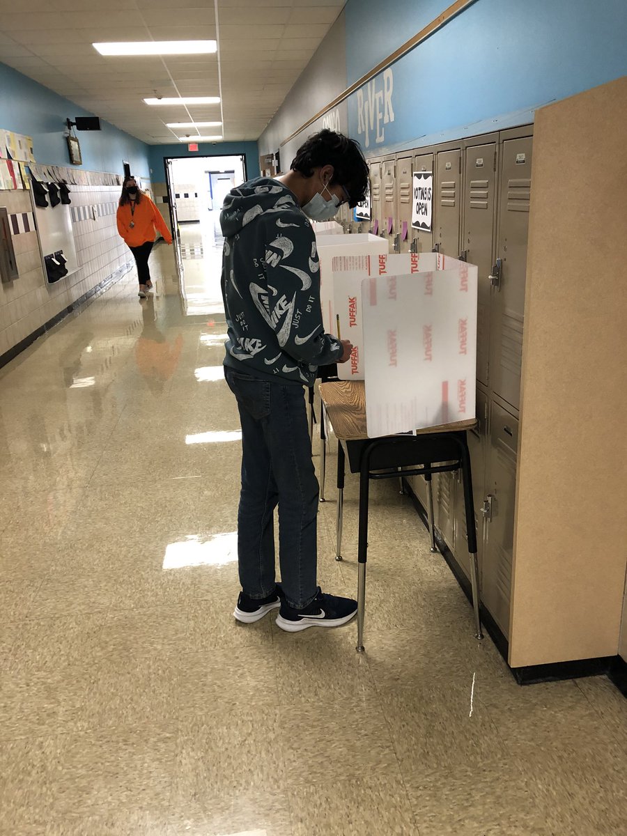 Voting at TMI today. Students learned all about the electoral college and voted for their favorite candy.