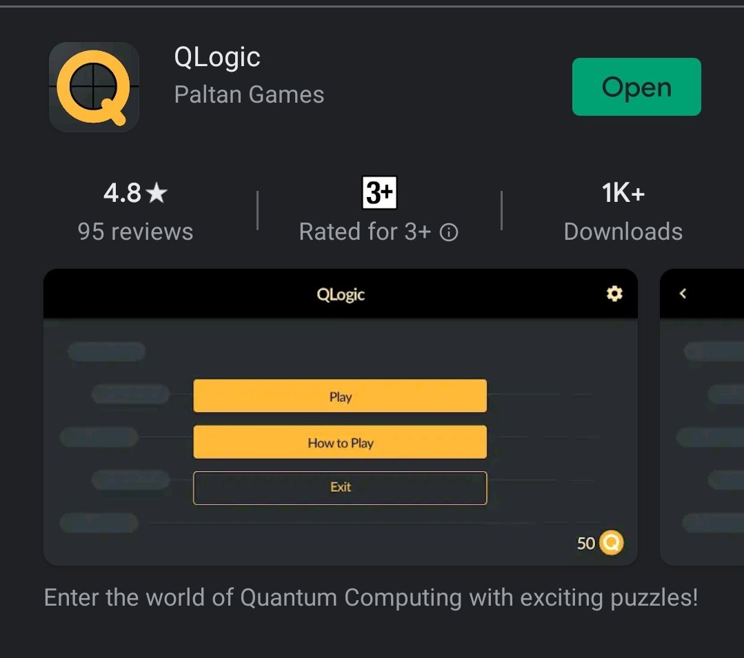 CheshtaJoshi's tweet photo. QLogic now has 1K+ downloads and almost a 100 reviews on playstore!
Such an overwhelming response from the quantum community ❤️
 https://t.co/NRCYknLXa3

#QuantumComputing #Android
#gamedev #puzzle https://t.co/6SXcUAyL77