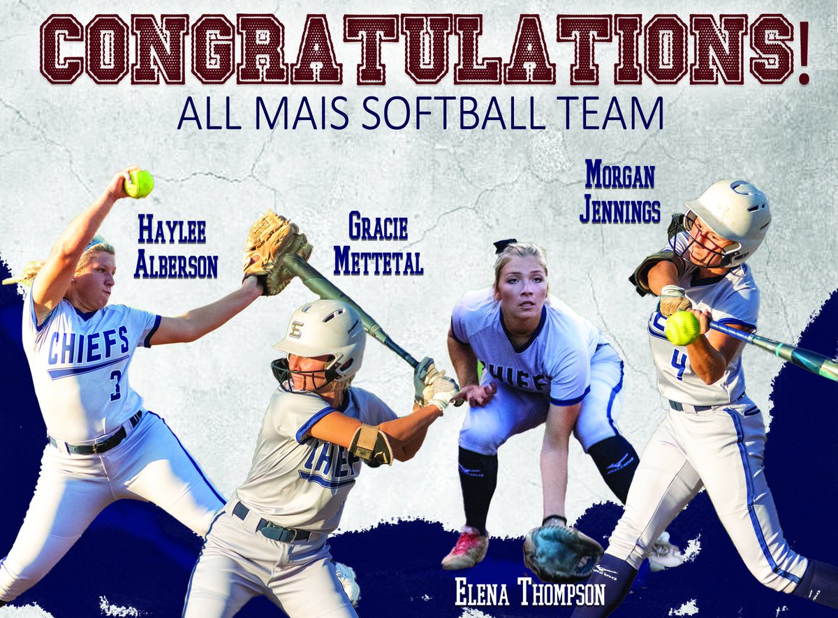 MHS_Chiefs_Ath's tweet photo. Congratulations to Haylee Alberson, Gracie Mettetal, Morgan Jennings, and Elena Thompson for making the All MAIS Team - Class AAAA! We are so proud of these Lady Chiefs! Great job! #ChiefPride https://t.co/EvGOwwzyJS