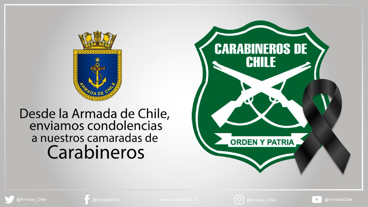 Armada_Chile's tweet photo. Enviamos nuestras sentidas condolencias, tanto a la familia como a los camaradas de @Carabdechile, por el lamentable fallecimiento del Cabo 2º Eugenio Nain Caniumil https://t.co/JbrZgdCR4o