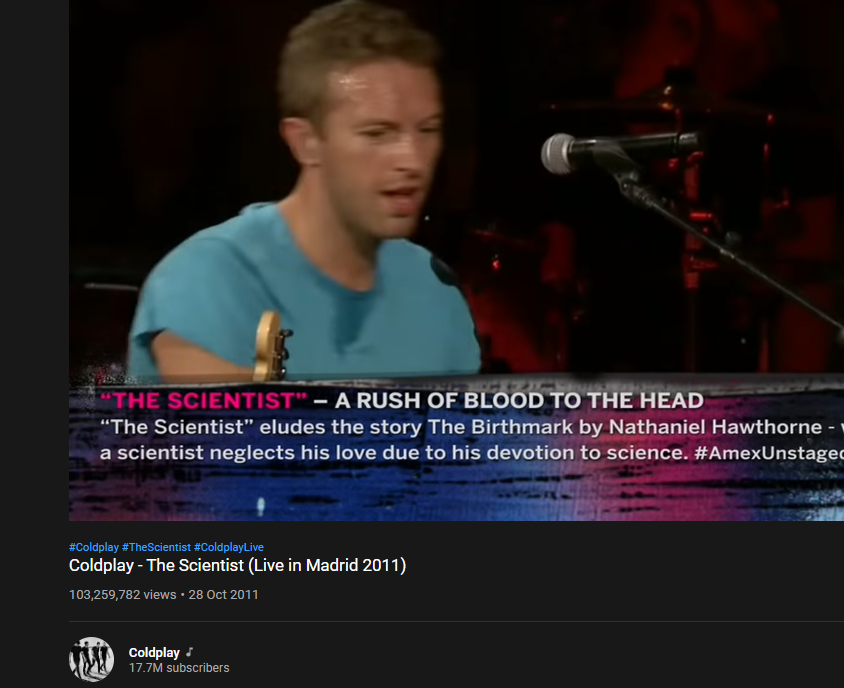 Dest_Coldplay's tweet image. They changed the name of this version of The Scientist! 😮