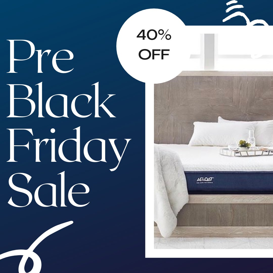 AfloatSleep's tweet image. Shopping for snooze? Here’s a little extra comfort to support your dreams of better sleep - take 40% off all mattresses during our three day Pre-Black Friday Sale! ☁️
 
#waterbed #mattress #bedsale #blackfriday #sale #sleep #bedinabox
