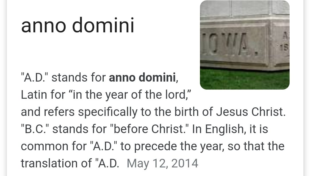 ENGR_S_KASHIF's tweet photo. @zeshansari @sonofPakistan_ @SarwarANaqvi Please update your knowledge .... AD does not stand for After Death of Chirist .... AD stands for ANNO DOMINI .... 
Regards https://t.co/ZNGZzF6lfp