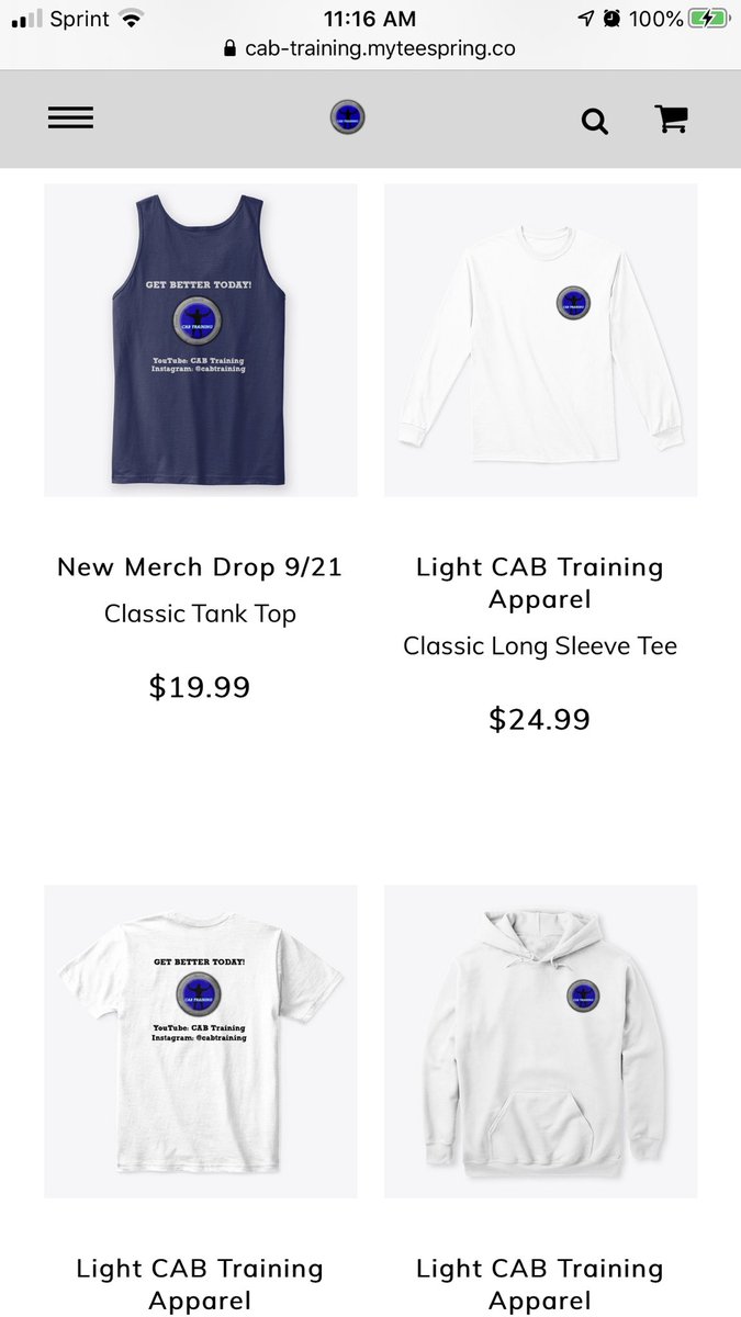 JacobCabezudo's tweet photo. Everyone go support my hustle and get your CAB Training Merch! I’ve been grinding on this business all year so any support would be so awesome! Thank y’all! https://t.co/OBxehaKLG1 https://t.co/NMhCwE5Fr9