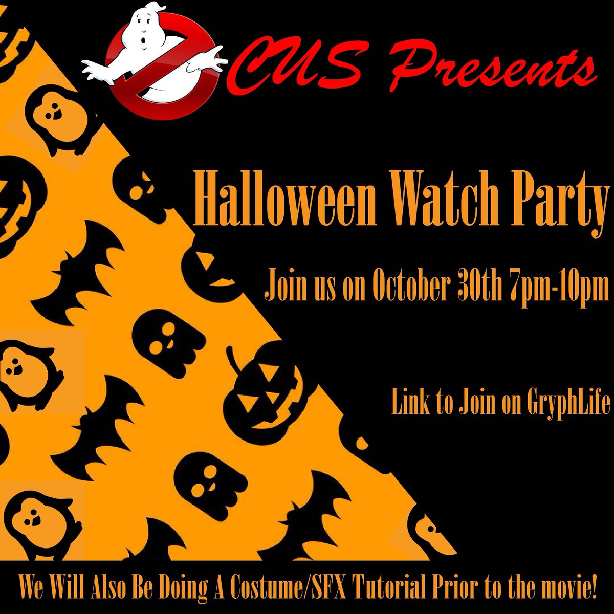 GuelphOCUS's tweet photo. TODAY is our Halloween Watch Party! Join for Ghostbusters and costume/special SFX tutorial prior

Where: https://t.co/c5Ed2DotUL

Questions? Comment below, private message or email ocus@uoguelph.ca https://t.co/G2FvGNobg8