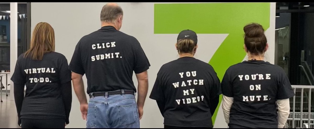 rdavis96's tweet photo. Knights Team Virtual Teachers! #youreonmute #watchmyvideo #clicksubmit @tallmadgegreen @MrsBoydTMS #7thgradeknights https://t.co/4UStetiSYc