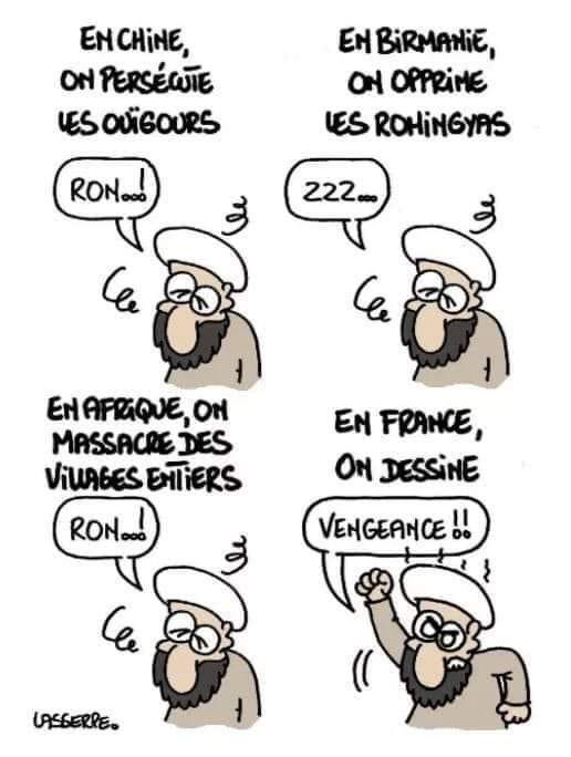 En @AmbassadeChine on #persรฉcute les #Ouighours ๐ด
En #Birmanie on #opprime les #Rohingya ๐ด
En #Afrique on #massacre des #VillagesEntiers ๐ด
En #France on #dessine ๐ช๐ช๐ชโ ๏ธโ ๏ธโ ๏ธ https://t.co/BogFXz8cGz