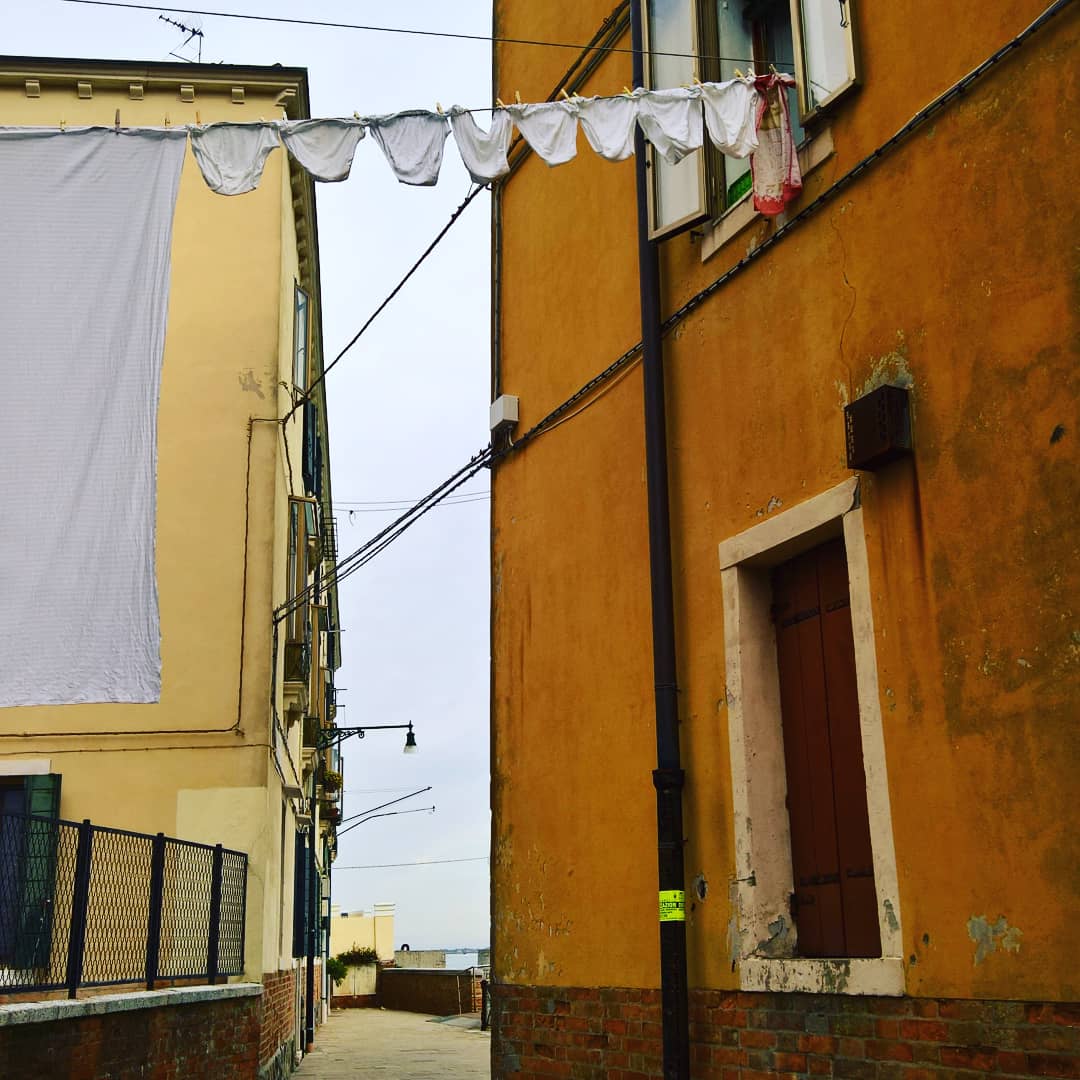  #White  #Washing on the way to the  #Vaporetto. Different days. Different  #sky.  #BigPants  #Venezia  #Venice
