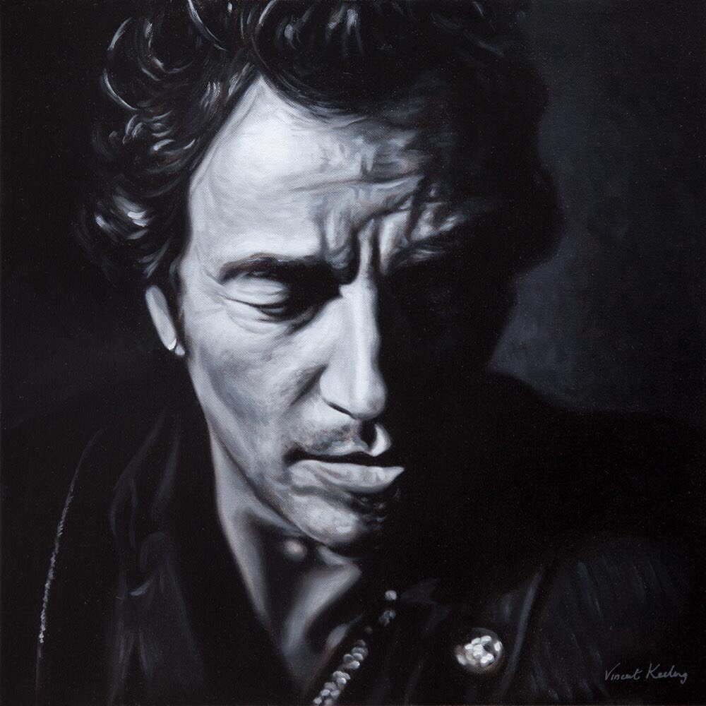 Vincent Keeling is a good friend of mine & a superb realist painter from Dublin. Bruce Springsteen, The Boss, Canvas Print with Floating frameLimited edition print from an oil painting by Vincent Keeling. Visit:  https://www.vincentkeeling.com/collections/bruce-springsteen-paintings-and-prints-1/products/bruce-springsteen-the-boss-canvas-print-with-floating-frame
