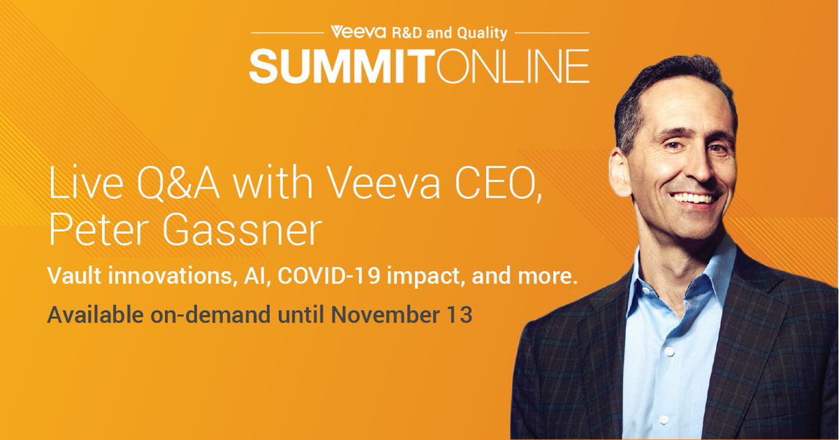 Innovations and pandemic-related disruptions were two of the key topics and questions Veeva CEO, Peter Gassner addressed in a live Q&amp;A at #VeevaSummitOnline. Join to hear his take: veeva.com/events/rd-summ…