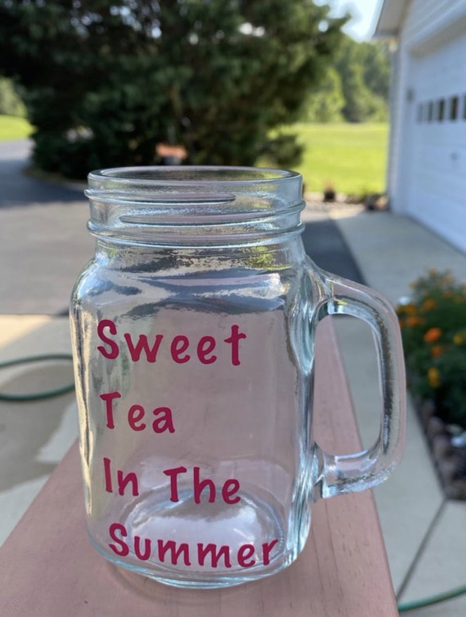 . @kylejenks1  http://kylesstainedglass.etsy.com  makes stained glass items as well as vinyl projects! They currently also have some folklore inspired masks that are really nice. Also, that sweet tea in the summer drinking glass is such a good idea!