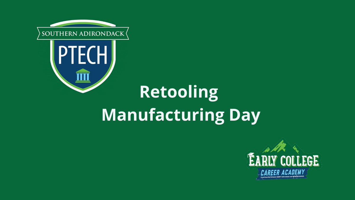 Celebrated Virtual Manufacturing Week. Grateful to our partners @thefortmillergroup, @GLOBALFOUNDRIES, @IrvingTissue, @MillerMechanicalServices & @dotymachineworks, @RaspControls & Alumni, Jake Wood. >>>FULL STORY HERE: wswheboces.org/school_news/vi…
#PTECH #adkecca #collegecredits