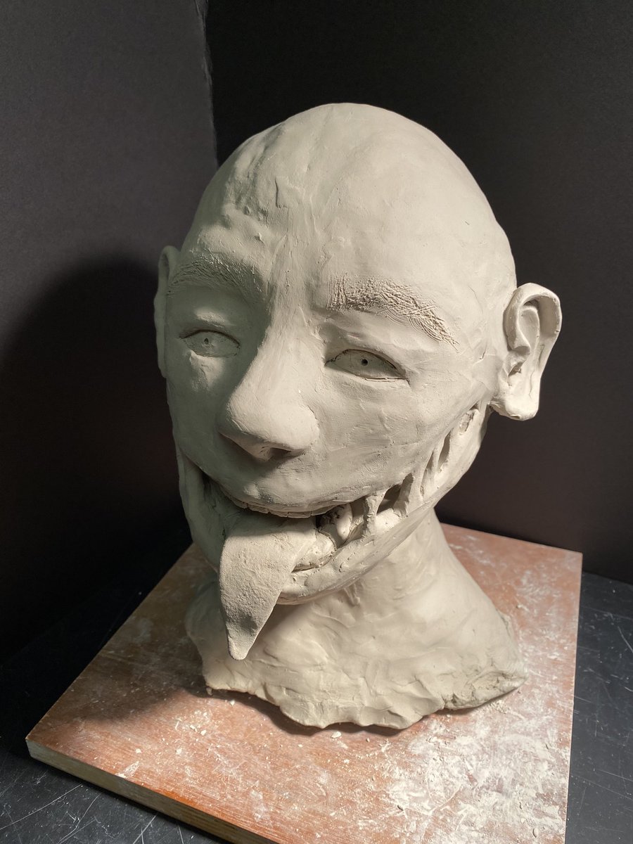 Work in progress by Hannah I... a life sized bust of Kuchisake-onna. Japanese folklore about a slit-mouth-women who conceals her face in a mask... Too good not to share before Halloween! ⁦<a href="/NSArts1/">North Shore Fine & Performing Arts</a>⁩