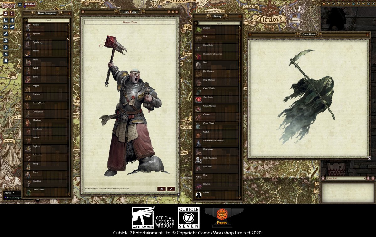 We understand how important virtual tabletop options are to the Warhammer Community and thanks to the incredible hard work done by community member Russell Thurman (Moo Man) we’ll soon be able to offer an officially supported module on <a href="/FoundryVTT/">Foundry Virtual Tabletop</a>   

bit.ly/37XaivC