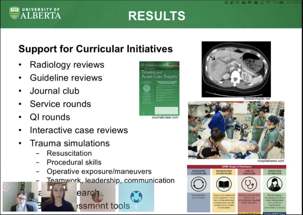 CUSEC_Surgery's tweet photo. Dr. Joanna Ryan from the University of Alberta presents "A Needs Assessment of Canadian General Surgery Postgraduate Trauma Training"

#CCASE2020 https://t.co/Xb3Pbc1q1X
