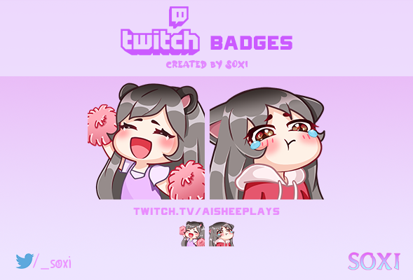 aisheeplays's tweet photo. Friends! I finally upgraded my emotes at twitch! Thank you @_Soxi for this they are so adorable 💞😍! Guys if you need someone to do your overlay/emotes, pls do consider her she's really amazing! 🥰 #twitchstreamer #TwitchAffilate #emotes #twitch https://t.co/qw77gZ1Ojk