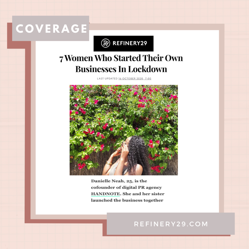 handnote_'s tweet photo. Catch our co-founder on Refinery29 sharing her story of setting up @handnote_ 👩🏾‍💻

The recent article also features other fantastic entrepreneurs!💫

Have a read of the full article here: https://t.co/kjA5lYJ2h6 https://t.co/UNczIiHsG2