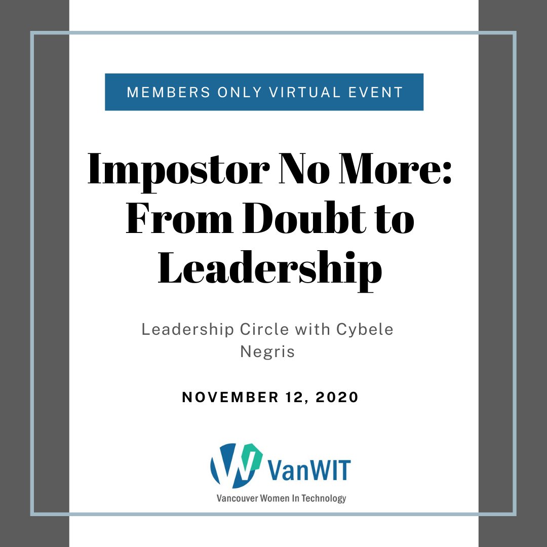 Join us on November 12th from 6:00 to 7:30 PM for this members only virtual event with Cybele Negris who will talk to us about her journey to become the founder and CEO of webnames.ca. 

This is a members only event! Click here for details: vanwit.ca/event/