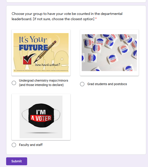 PompanoLab's tweet photo. Check out this new leaderboard (coming soon) for voter participation in my department! My lab helped test it -- we have high early turnout!
If you'd like one too, I'm happy to share the template. It's in Google Forms and Google Sheets.
#ScientistsVote #Vote2020 https://t.co/znf5SeBiNO