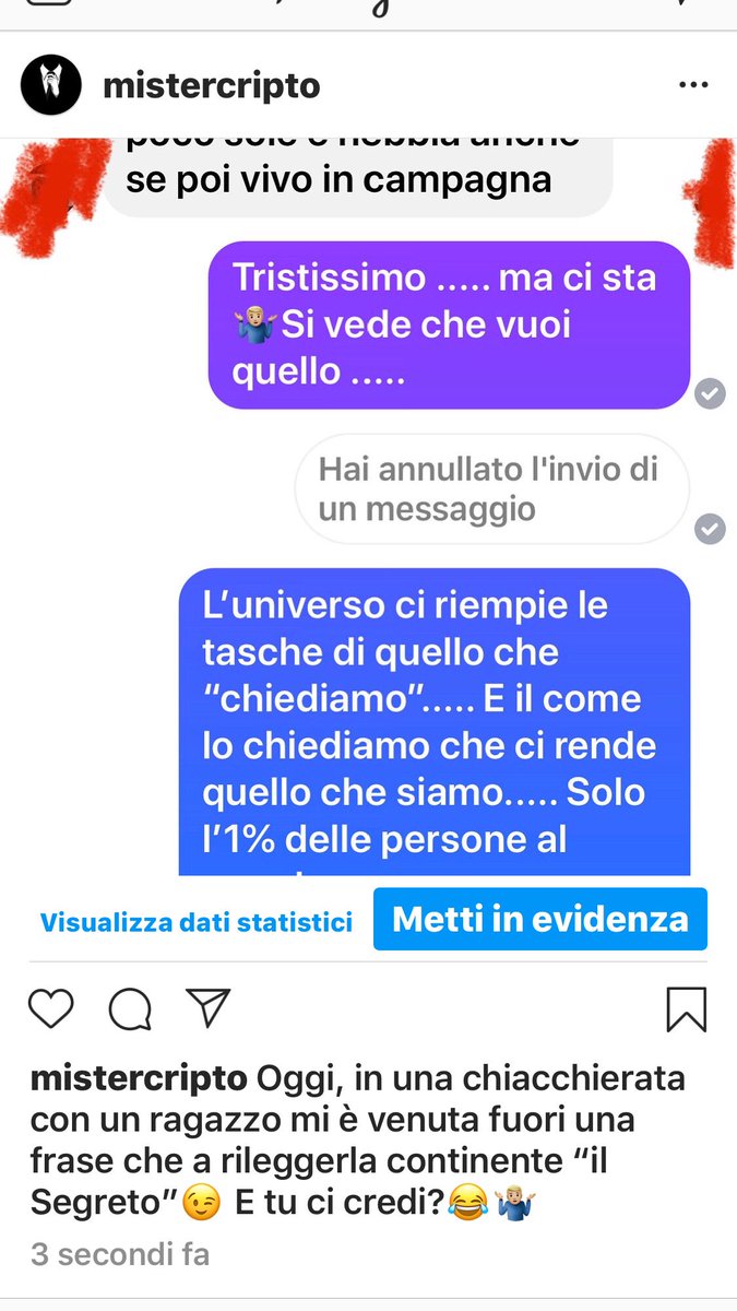 CryptoLillyCat's tweet photo. Oggi, in una chiacchierata con un ragazzo gli è venuta fuori una frase che a rileggerla continente “il Segreto”😉 E tu ci credi?😂🤷🏼‍♂️ https://t.co/1pjltoNUzY