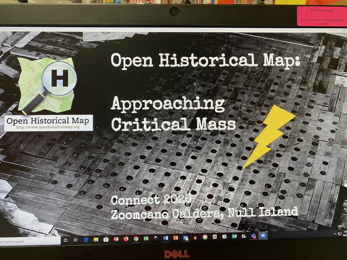 @OpenHistMap thanks for the shoutout and loves the presentation #Connect2020 @OpenStreetMapUS @TEACHOSM