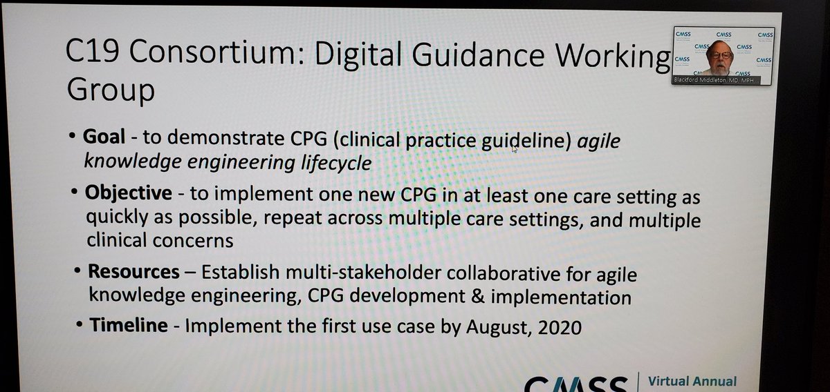 Hassanah2017's tweet image. C19 Consortium = over 100 people came together early on in #COVID19 @MayoClinicHS @MITREhealth #KnowledgeEngineering #NoClinicalGuidelines #LearningHSystemsConvening @Apervita @bfm #DigitalMed2020