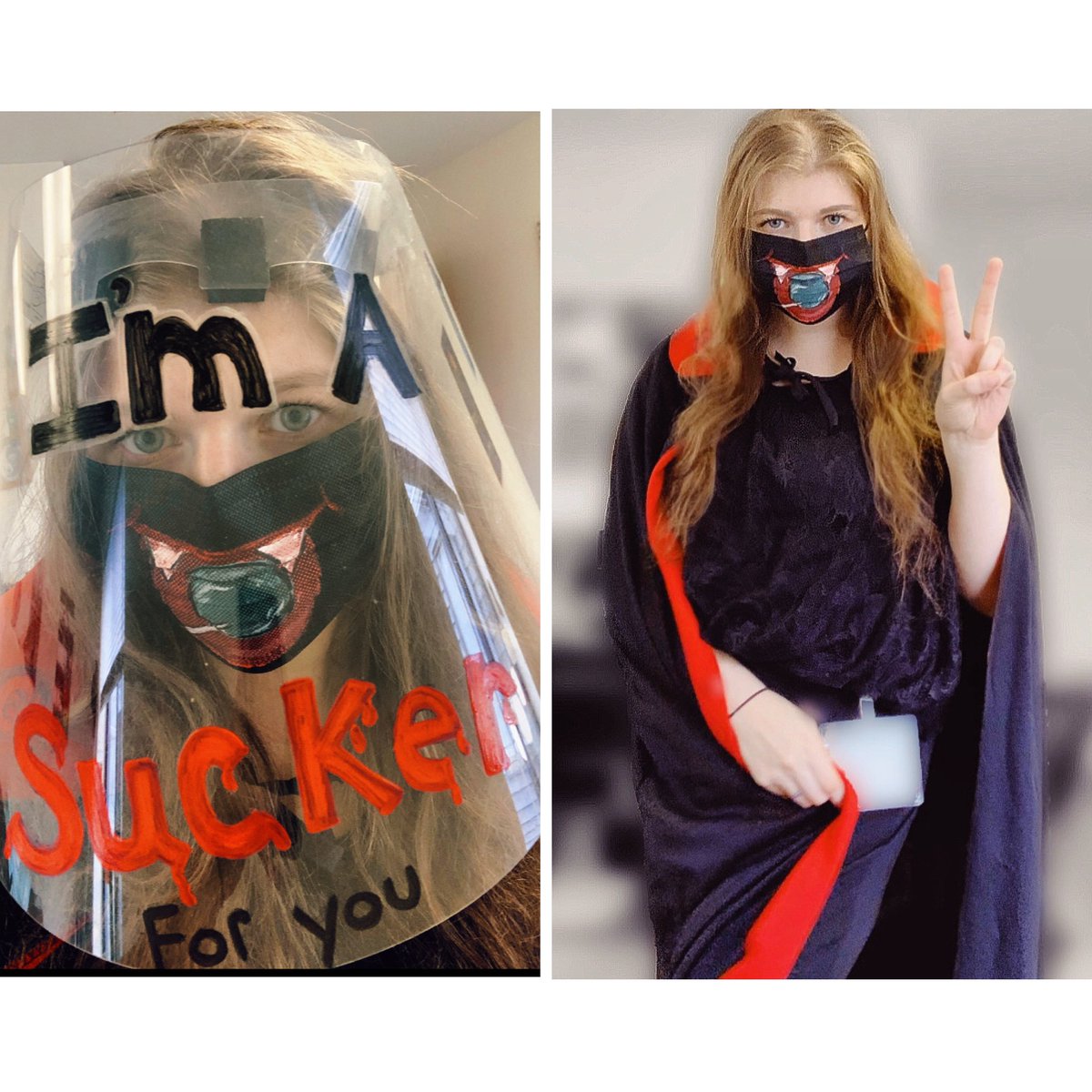 Hayleyx3jb's tweet photo. 🧛🏻♀️🍭
This is what happens for Halloween when you’re a @jonasbrothers fan & happen to work in a gift shop @ a rehab, where you are known as the “candy girl” #imasuckerforyou #jonasbrothers #sucker #happyhalloween https://t.co/8WmZiw7U73 @nickjonas @joejonas @kevinjonas https://t.co/ojmhf2lP6K