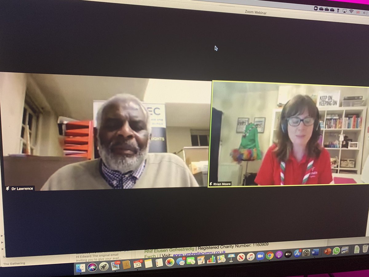 Really powerful session this evening where <a href="/ScoutsCymru/">ScoutsCymru</a> hosted <a href="/NLawrenceOBE/">NEVILLE LAWRENCE</a> who spoke with Scouts from across Wales. I loved one of his opening remarks “The change that we need comes from the younger generation” and encouraging us never to take ‘No’ for an answer! Diolch!