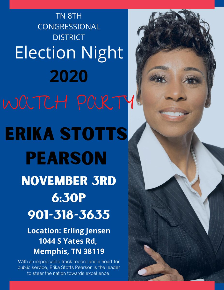 PearsonCongress's tweet photo. Join us this upcoming Tuesday for our Election Night Watch Party! November 3rd at 6:30 PM located at Erling Jensen the Restaurant!!

#Electionnight
#Watchparty
#ErikaStottsPearson
#Voteforchange2020
#vote2020 https://t.co/LW1XQv5gBv