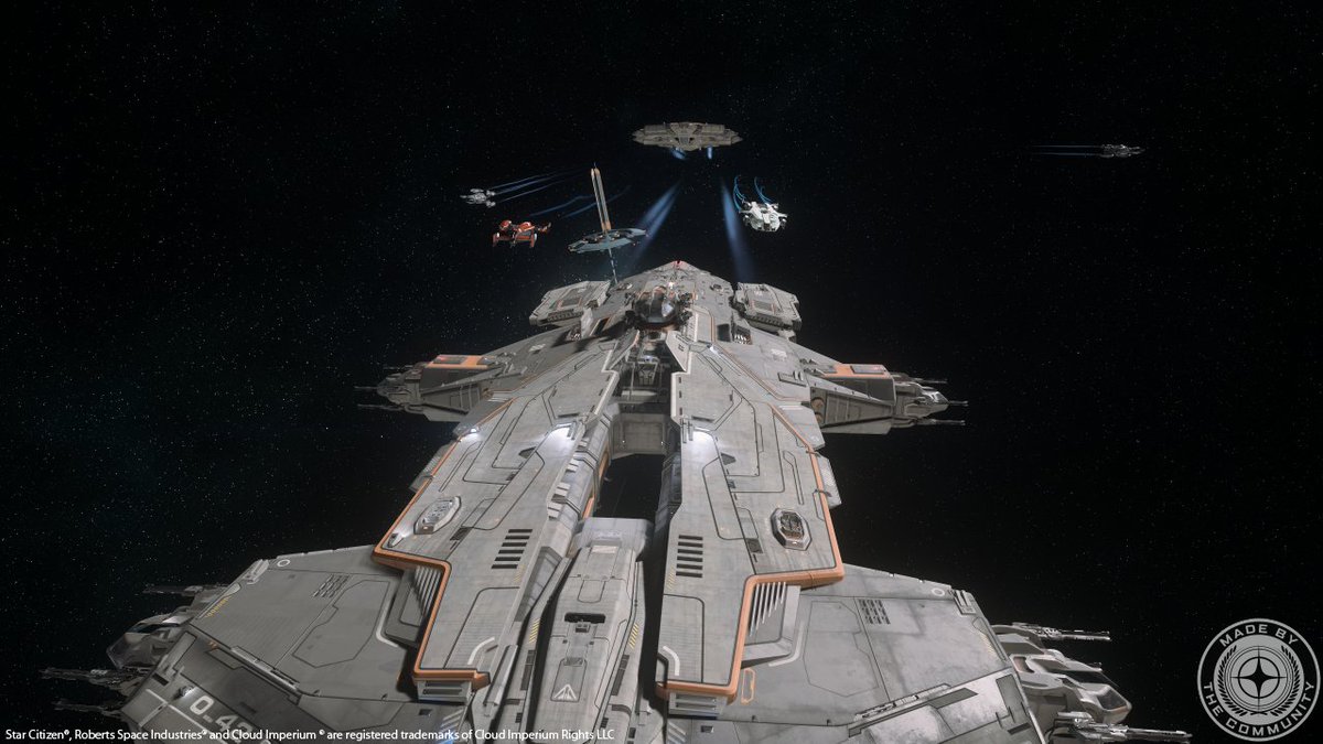 crash_corps's tweet photo. Ein Screenshot aus einer Joint Forces Übung des C.R.A.S.H Corps. Die Navy fliegt zusammen in Formation und muss sich gegen feindliche Angriffe verteidigen. #crashcorps #starcitizen https://t.co/NB5Felmxjg