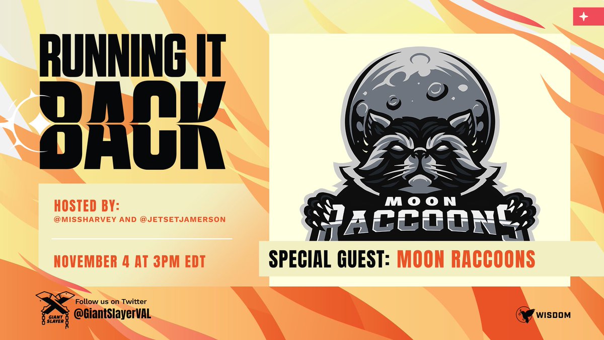 GiantSlayerVAL's tweet photo. Two is better than one, so we're excited to announce @ReboVAL &amp; @TemperatureCSGO from @MoonRaccoonsgg as the next guests on Running it Back!

Make sure to comment with any questions you may have for them, @missharvey, or @JetSetJamerson below!

📺 https://t.co/DDQXrkHCMe https://t.co/2oNqOt0IRM