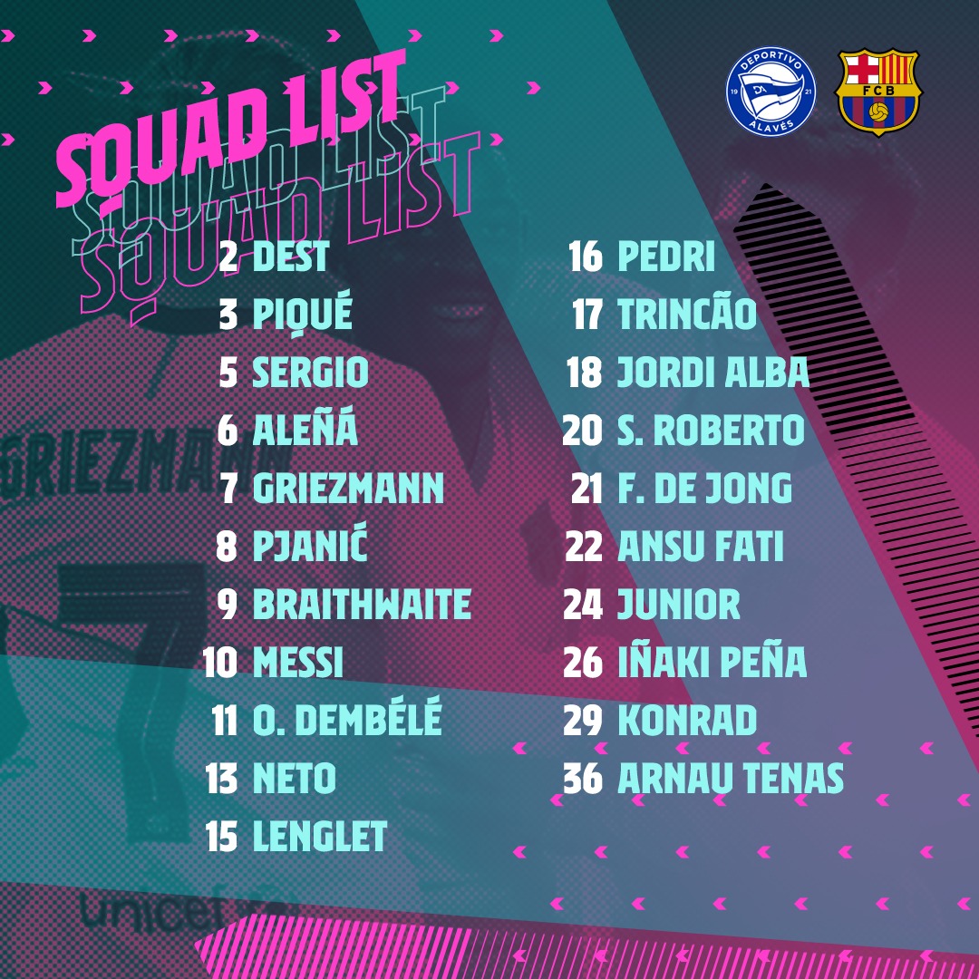 SQUAD AVAILABLITY:MATS, Umtiti, Coutinho and Araujo are going to miss this match. With Araujo missing, we continue with just 2 CB's(Lenglet & Pique). Really great squad planning from Bartomeu and the board. Thank God they are gone. Frenkie would be the backup probably.