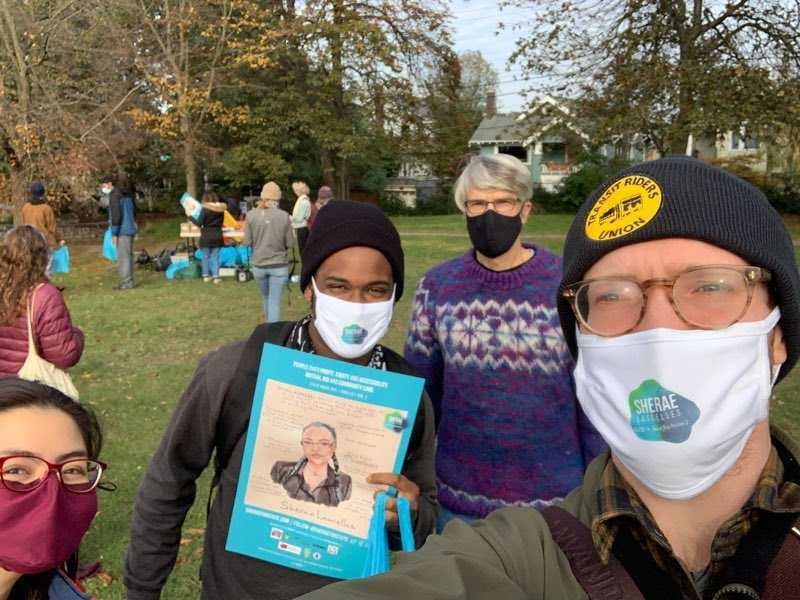 SeattleTRU's tweet photo. Volunteers for the Seattle Safe Transit Project are out on the bus routes with PPE and hand sanitizer care packages reminding riders to vote yes on #seattleprop1! 4 days left to vote #yesfortransit and keep the busses running! https://t.co/8KLrfiVxPE https://t.co/J2t5TlXzFs