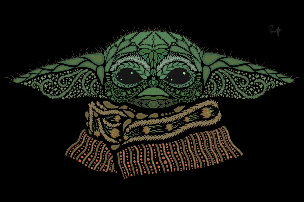 aaronpaquette's tweet photo. My kids love #BabyYoda and #TheMandalorian so I spent a few minutes every night before bed the past few weeks making something for them, &amp; I’m sharing it with you!

It borrows from the traditional style of Cree &amp; Métis beadwork &amp; embroidery. https://t.co/YLDaG7RpJK