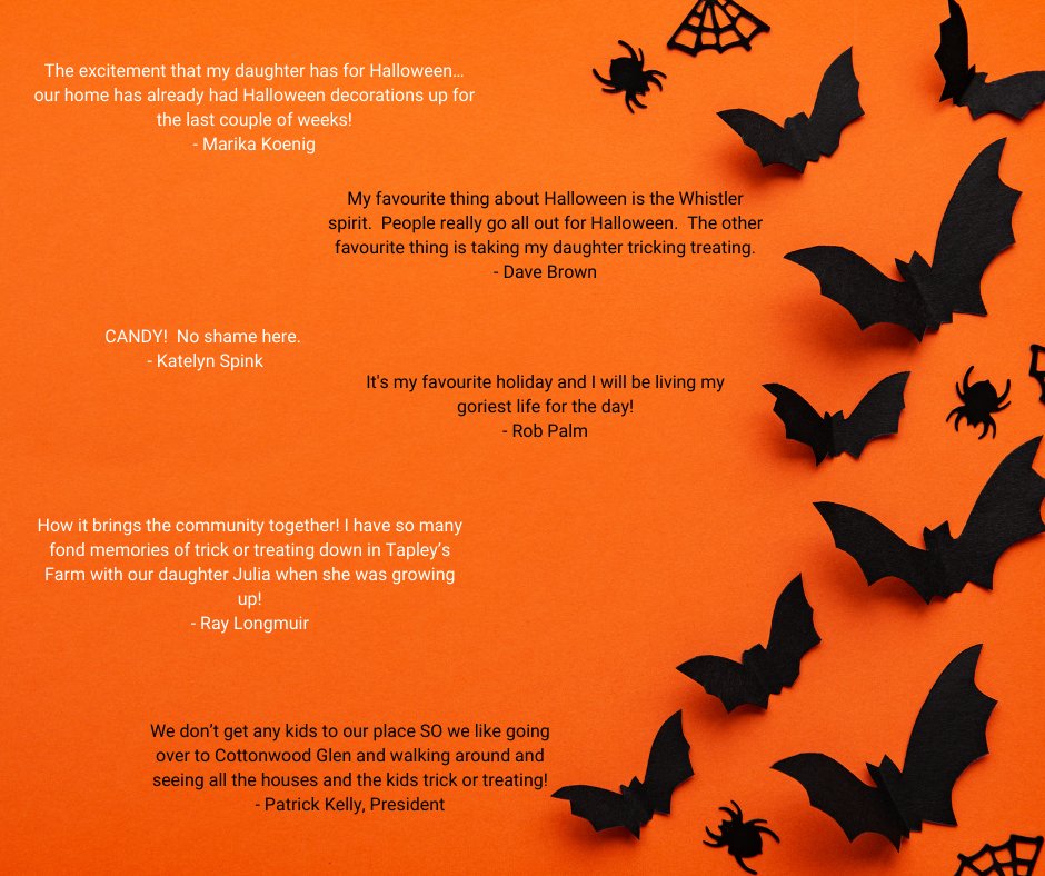 Part Two: "What's your favourite thing about this spooky-holiday!?" The Whistler Real Estate Company Agent Responses 🎃👻