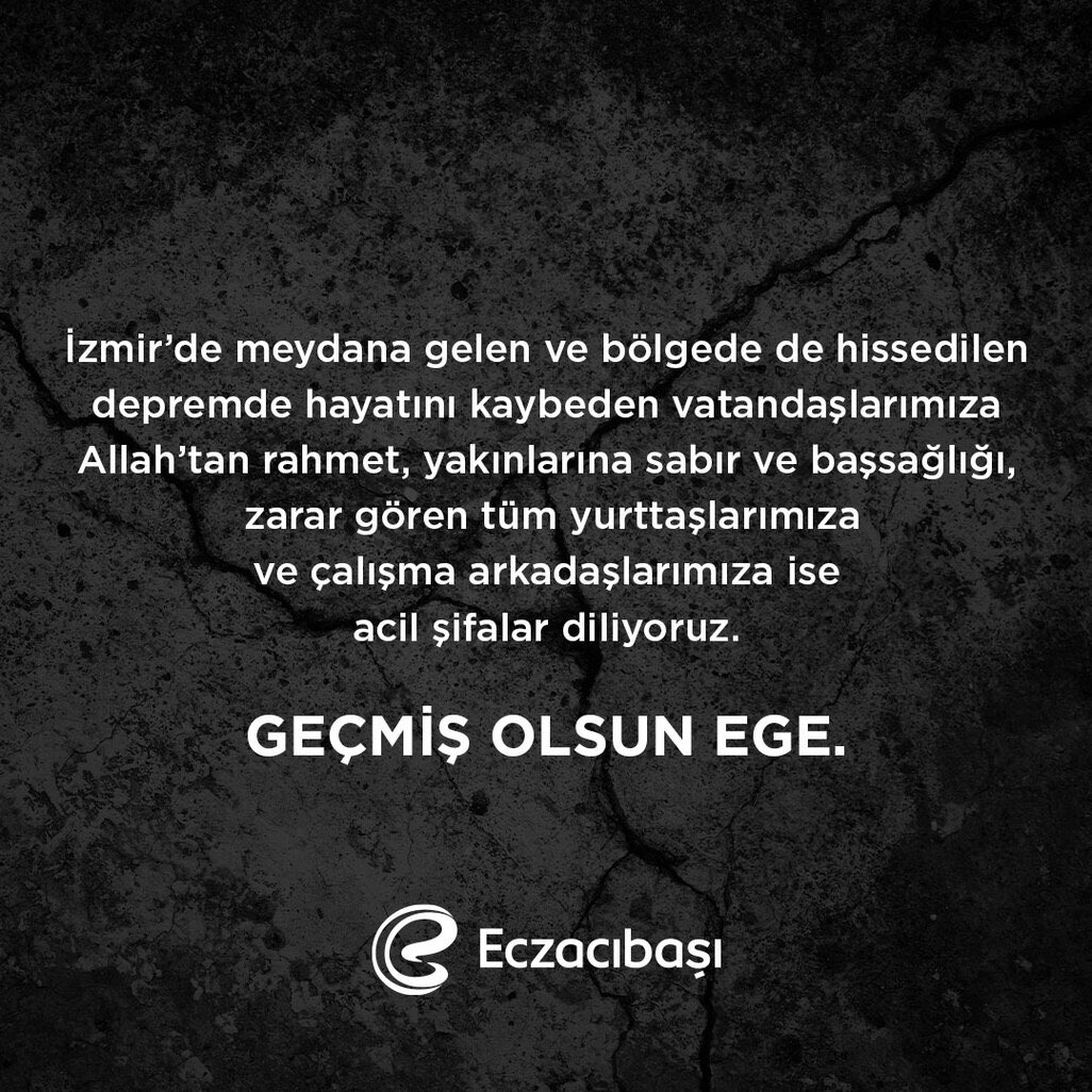 İzmir’de meydana gelen ve bölgede de hissedilen depremde hayatını kaybeden vatandaşlarımıza Allah’tan rahmet, yakınlarına sabır ve başsağlığı, zarar gören tüm yurttaşlarımıza ve çalışma arkadaşlarımıza ise acil şifalar diliyoruz. Geçmiş olsun Ege. https://t.co/BxWaAPQvYW