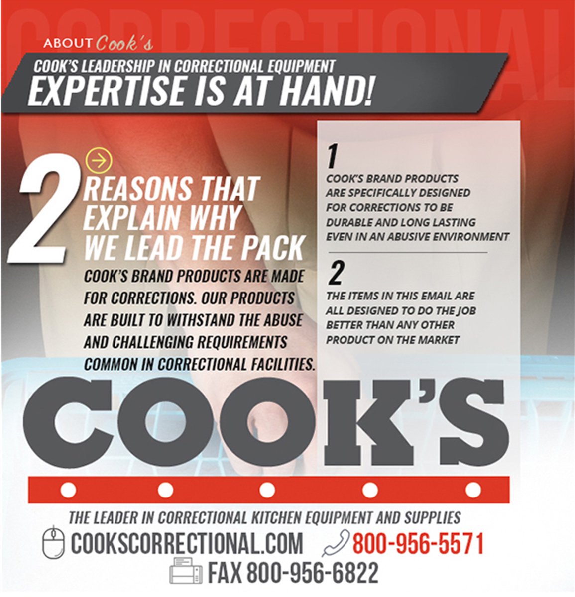 cookscorrect's tweet image. Why buy from Cook's? 1,000's of #correctionalproducts. Same-day shipping. Safe, secure, convenient. Real people with real answers. Be a Cook's Correctional Email Insider and get exclusive offers when you sign up: 
cookscorrectional.com
#cookscorrectional #foodserviceproducts