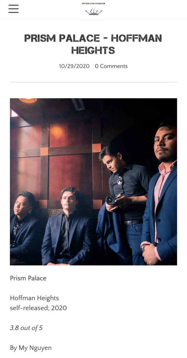 PalacePrism's tweet photo. Check out the review from Divide and Conquer Music on out last EP, Hoffman Heights!

Link Below:
https://t.co/0TGIM0fPkJ https://t.co/Eb3zpdn7bt