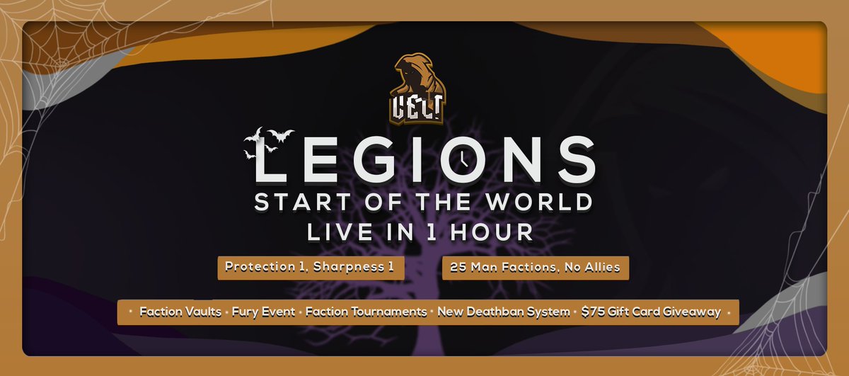 VeltPvP's tweet image. VeltPvP Legions ⚡️

• Velt Legions is opening in ~1 Hour!

Make sure you join our chat for announcements:
📃 telegram.me/VeltUpdates

We're giving away the following:

🎁 $75 Store Gift Card

❤️, 🔄 and follow us to enter!