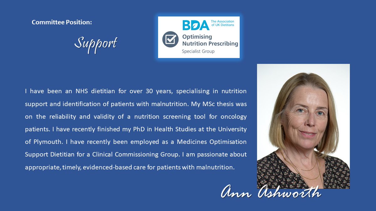 BDA_ONPG's tweet photo. We're back with you today, with our @BDA_Dietitians #GetToKnowONPG series ✅✨
Today, we'd like to introduce Ann- who's been supporting the committee since Feb 2020!
#ThankYou #TrustADietitian #Dietitians #UKDietitians #BDA #RD #RD2B #AHPs #Here4Members https://t.co/8h2KWspGcX