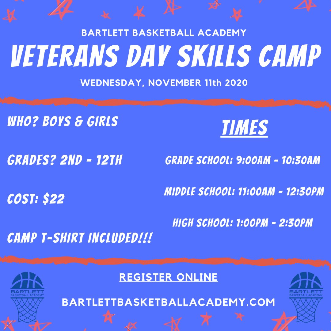 Bartlett_bball's tweet photo. 🇺🇸 Veterans Day Skills Camp 🇺🇸⁣

🚨 REGISTER TODAY 🚨 ⁣
⁣
https://t.co/LxM393vn7n⁣
⁣
#theRIGHTway https://t.co/pKL2UyuQus
