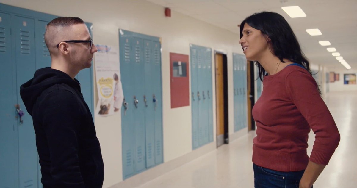 "I don't remember learning a thing." Attiya &amp; Steve swap memories at their old school, the one place Attiya felt physically safe from his violence. 

High school classes can unpack A BETTER MAN with our curriculum guide, created with <a href="/osstf/">OSSTF Communications</a> &amp; <a href="/thenfb/">National Film Board of Canada</a>: abettermanfilm.com/resources