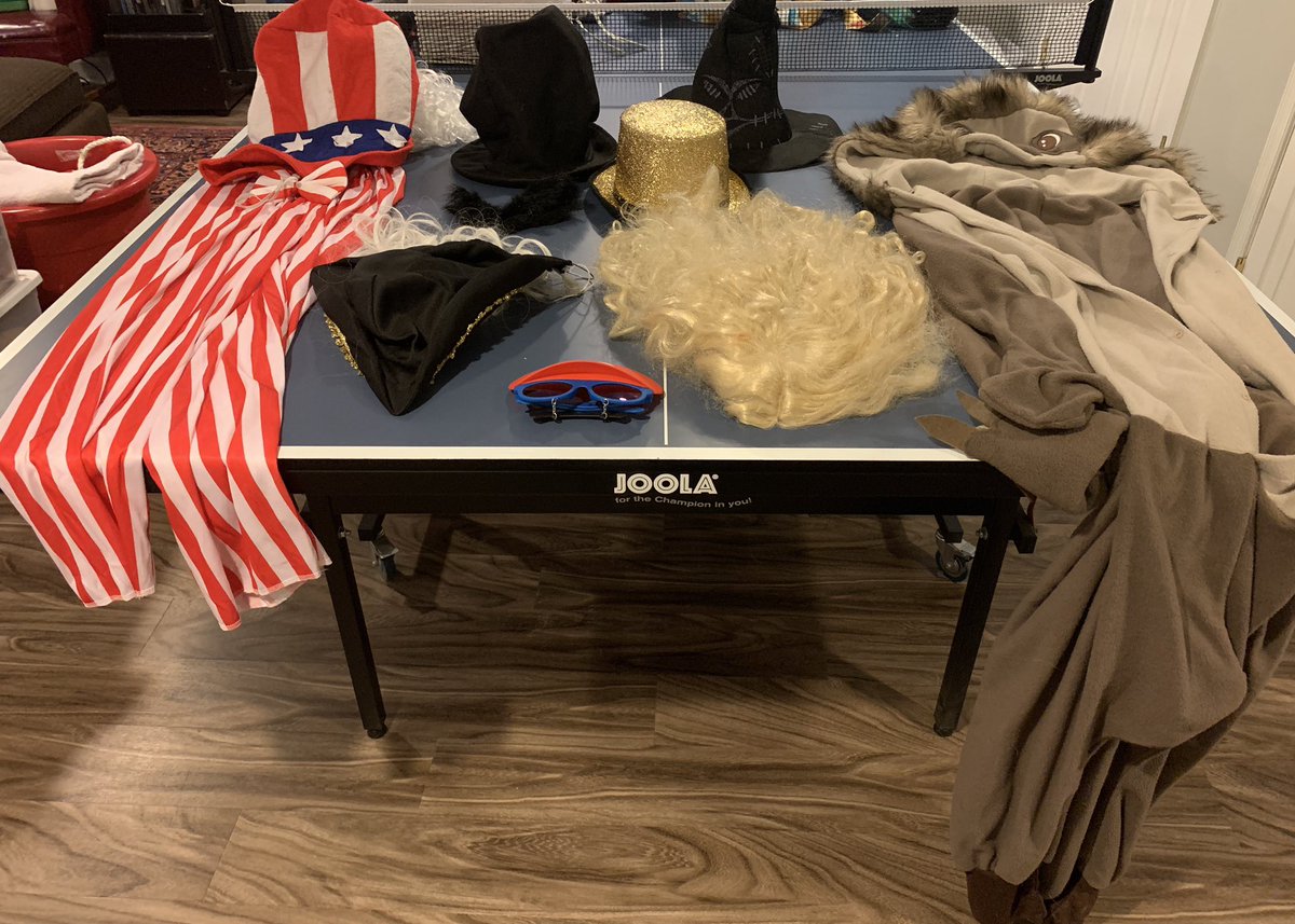 Happy Halloween from my at-home classroom to wherever you are celebrating. I had so many costume changes, I needed to stage the outfits last night. How many costumes can you recognize??? <a href="/Ashlawneagles/">Ashlawn Eagles</a>