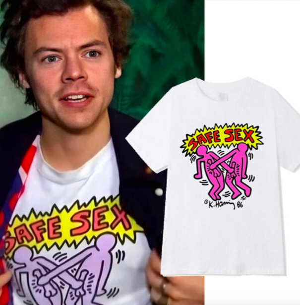 both harry and louis have worn Keith Haring shirts.